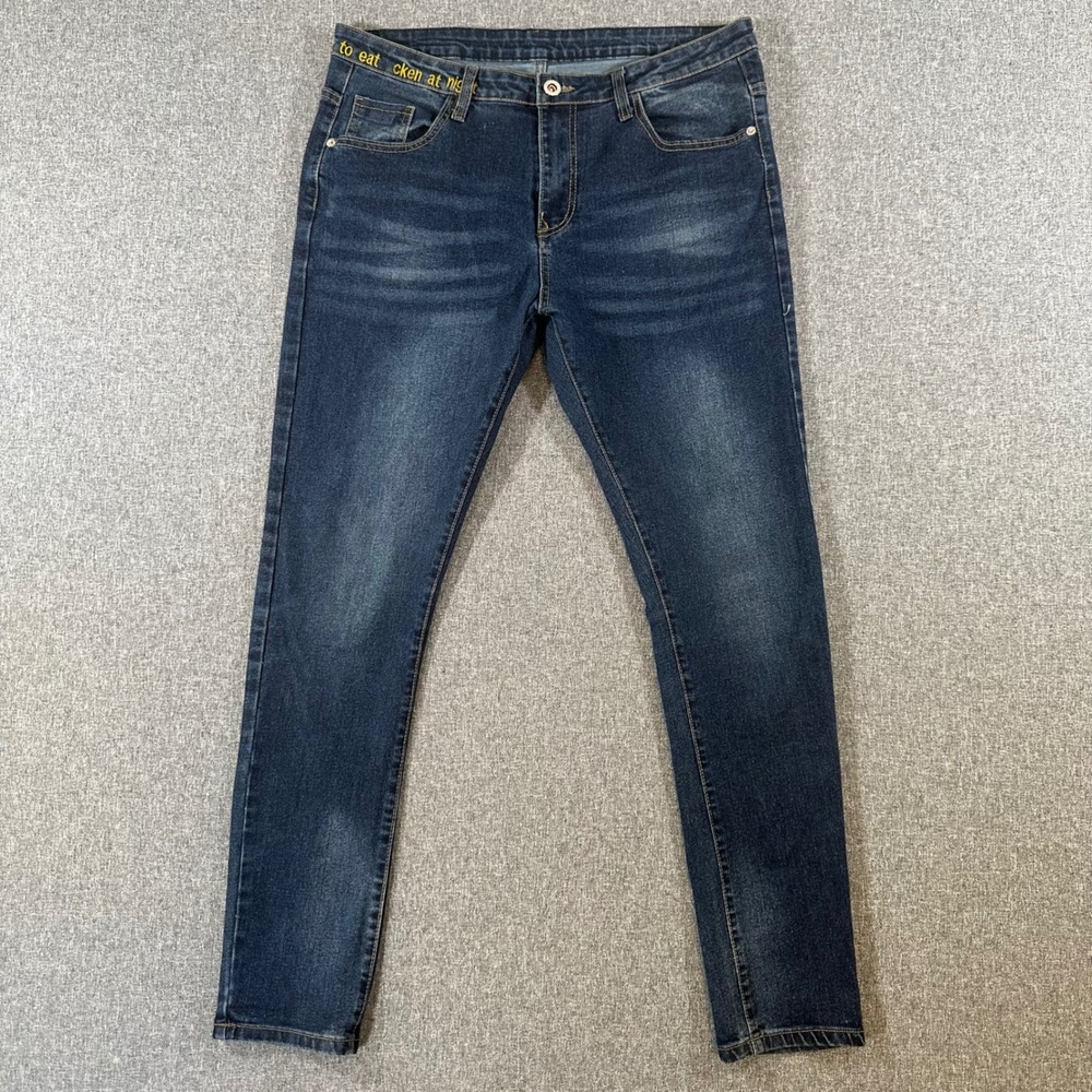 Denim Limited Edition Mens Skinny Jeans Dark Wash Blue 34x30 Streetwear Y2K🍗